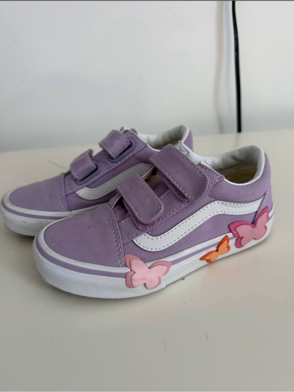 Vans Kids Lavender Butterfly Velcro Sneakers